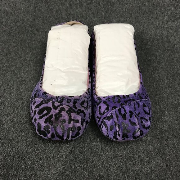 TOMS One for One Womens 6.5 Purple Leopard Cheetah Ballet Flats Loafers Shoes - Picture 4 of 7